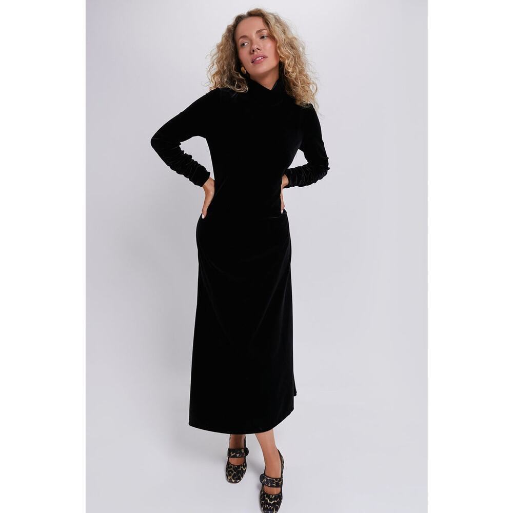 POMANDER PLACE Black Velvet Suzie Dress Size XL NWT Retail $148 Tuckernuck